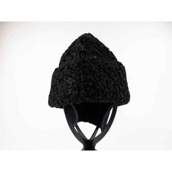 Adam Meldrum & Anderson Black Boiled Wool Hat with Ear Covers Size M Winter Cap - Picture 9 of 13